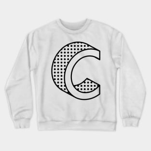 3D Ben Day Dot Isometric Letter C Crewneck Sweatshirt